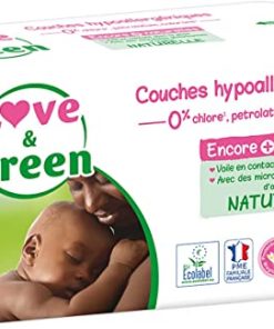 Love & Green - Couches Bébé Hypoallergéniques 0% - Taille 3 (4-9 kg), 52 couches