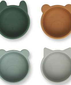 Lot de 4 mini bols en silicone Malene green multi mix (8 cm)