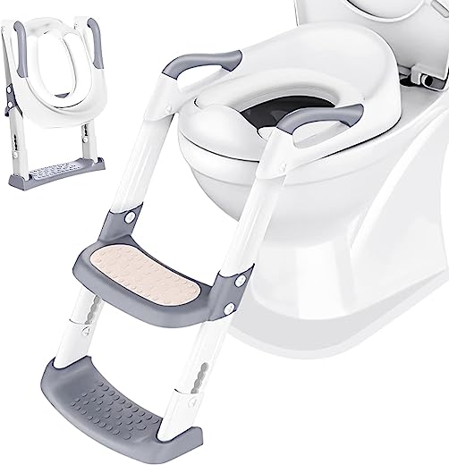 Toilette Pot WC Bebe Enfant: Bébé de Siege Reducteur avec Marche - Rehausseur Chaise Réducteur Toilettes - Pliable Petit Enfants Siège pour Garcon...